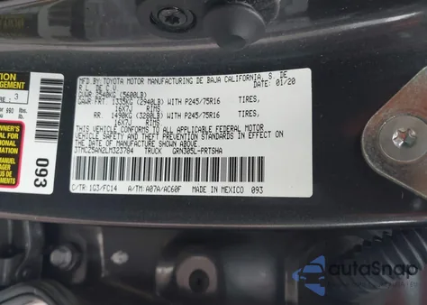 2020 Toyota Tacoma Sr5 V6 from USA, damaged, VIN 3TMCZ5AN2LM323784